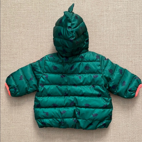 EUC Gap dinosaur hooded packable down puffer coat - Picture 3 of 8